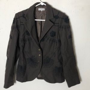 VTG 80s Armand Ventilo PARIS Wool Blend Blazer S 10 w/appliqués and embr…